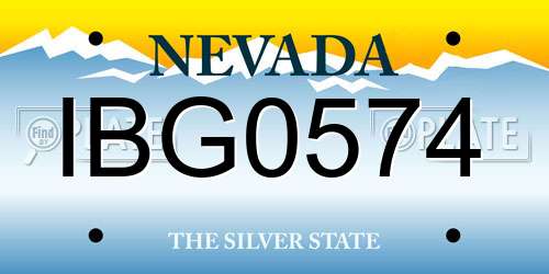 IBG0574 Nevada License Plate
