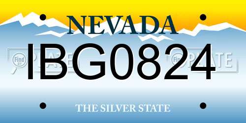 IBG0824 Nevada License Plate