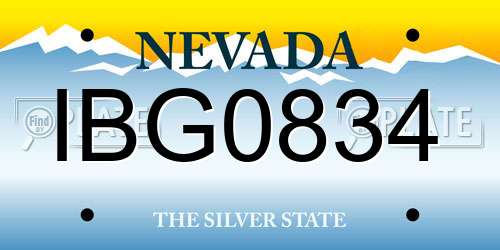 IBG0834 Nevada License Plate