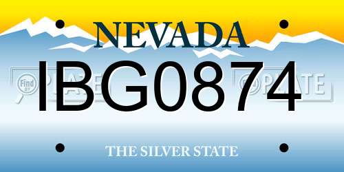 IBG0874 Nevada License Plate