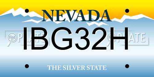 IBG32H Nevada License Plate