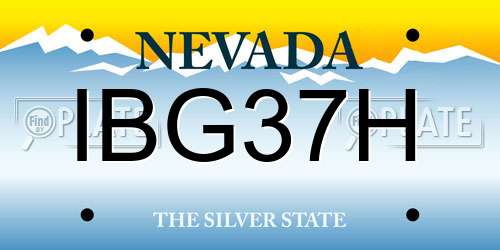 IBG37H Nevada License Plate