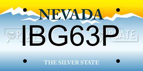 IBG63P Nevada License Plate