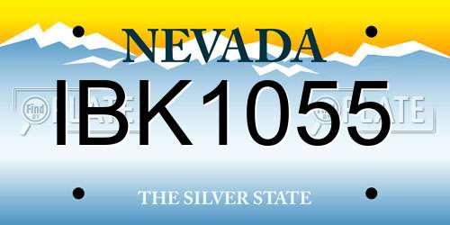 IBK1055 Nevada License Plate
