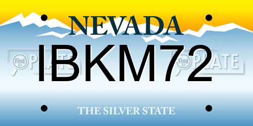 IBKM72 Nevada License Plate