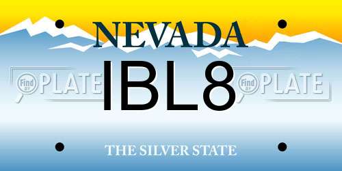 IBL8 Nevada License Plate