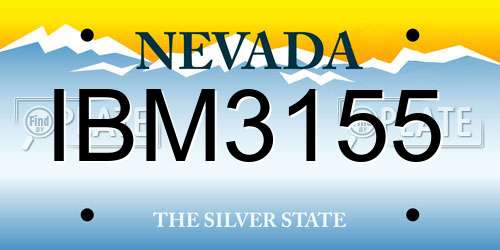 IBM3155 Nevada License Plate