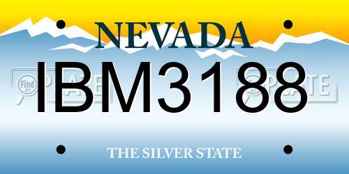 IBM3188 Nevada License Plate