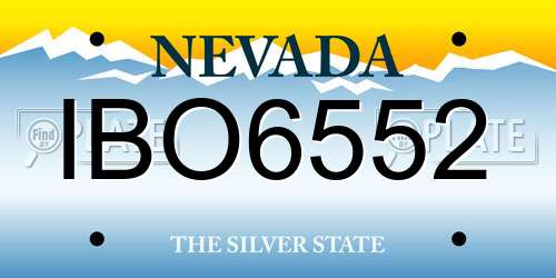 IBO6552 Nevada License Plate