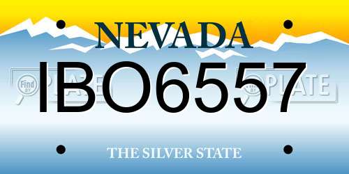 IBO6557 Nevada License Plate