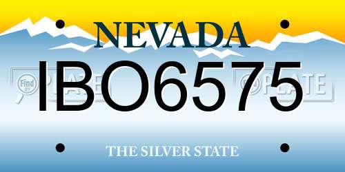IBO6575 Nevada License Plate