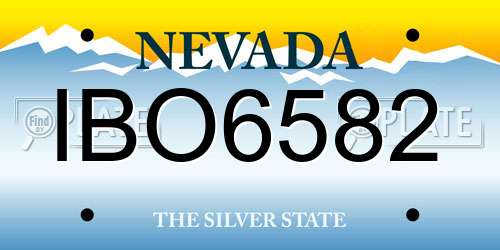 IBO6582 Nevada License Plate