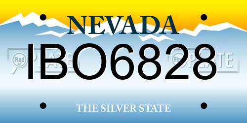 IBO6828 Nevada License Plate