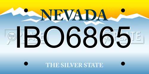 IBO6865 Nevada License Plate