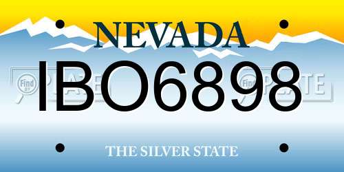 IBO6898 Nevada License Plate