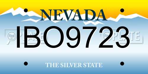 IBO9723 Nevada License Plate