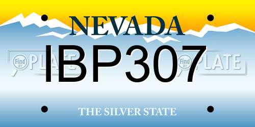IBP307 Nevada License Plate