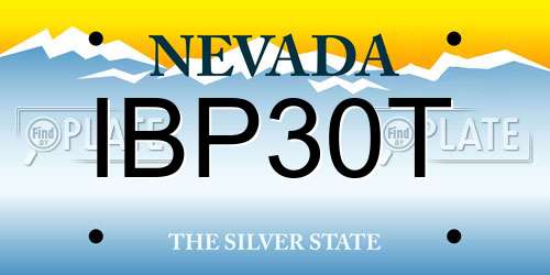 IBP30T Nevada License Plate