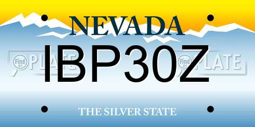 IBP30Z Nevada License Plate