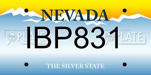 IBP831 Nevada License Plate