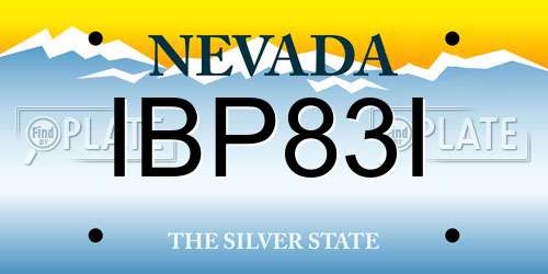 IBP83I Nevada License Plate