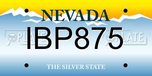 IBP875 Nevada License Plate
