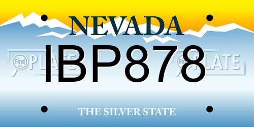 IBP878 Nevada License Plate