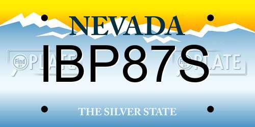 IBP87S Nevada License Plate