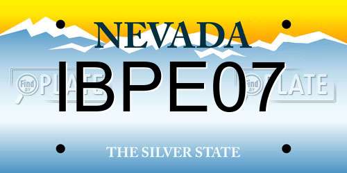 IBPE07 Nevada License Plate