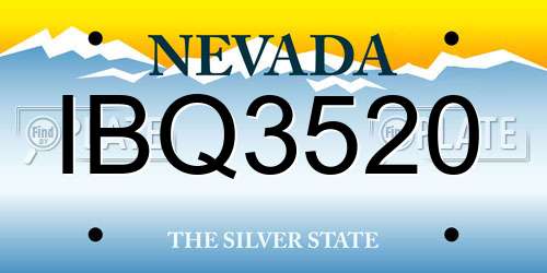 IBQ3520 Nevada License Plate