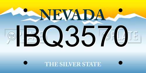 IBQ3570 Nevada License Plate
