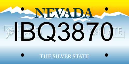 IBQ3870 Nevada License Plate