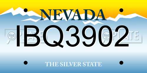 IBQ3902 Nevada License Plate