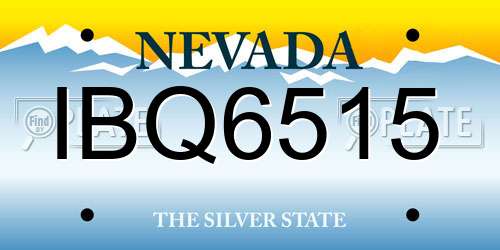 IBQ6515 Nevada License Plate