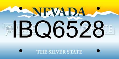 IBQ6528 Nevada License Plate