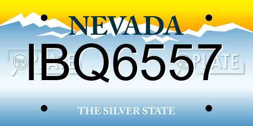 IBQ6557 Nevada License Plate