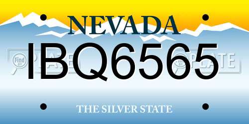 IBQ6565 Nevada License Plate