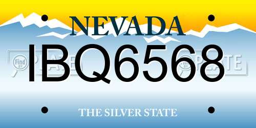 IBQ6568 Nevada License Plate