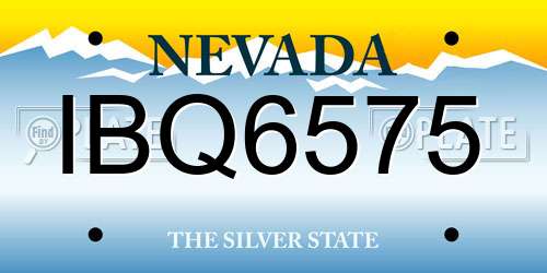 IBQ6575 Nevada License Plate