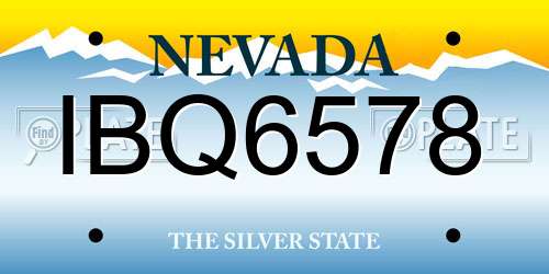 IBQ6578 Nevada License Plate