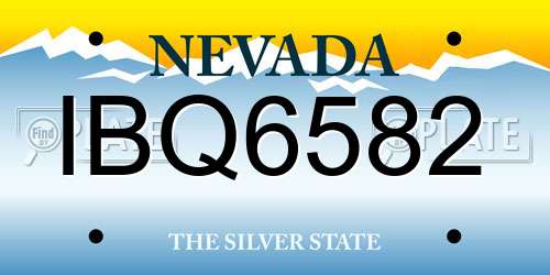 IBQ6582 Nevada License Plate