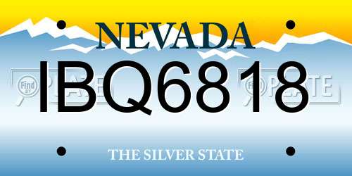 IBQ6818 Nevada License Plate