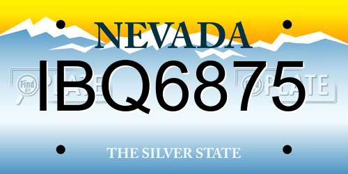 IBQ6875 Nevada License Plate