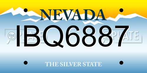 IBQ6887 Nevada License Plate