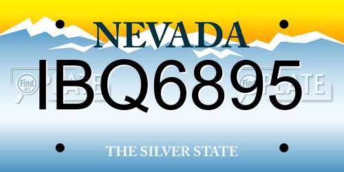 IBQ6895 Nevada License Plate