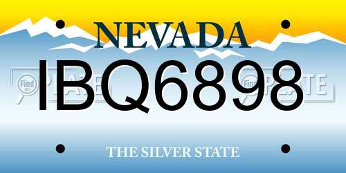 IBQ6898 Nevada License Plate