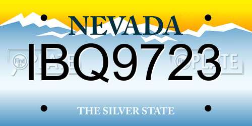 IBQ9723 Nevada License Plate