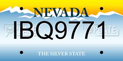 IBQ9771 Nevada License Plate