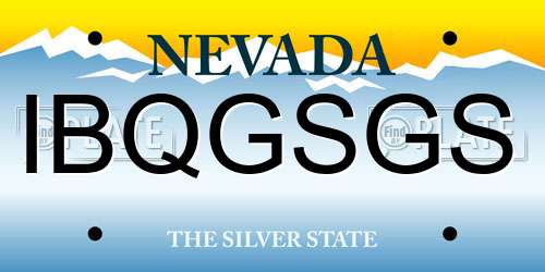 IBQGSGS Nevada License Plate