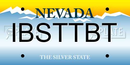 IBSTTBT Nevada License Plate